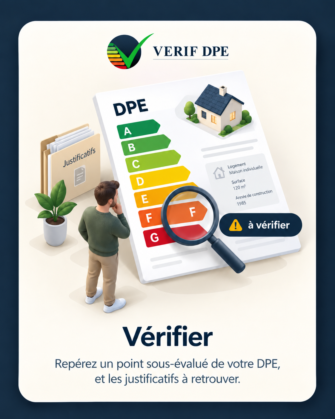 Vérifier — Repérez un point sous-évalué de votre DPE et les justificatifs à retrouver.